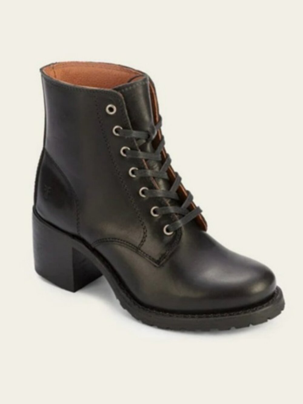 Frye Sabrina Dark Brown Leather Lace Up Ankle Boots Women’s 7M